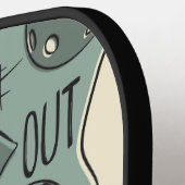 ピックルおもしろいボールグラフィックグリーン金ゴールド ピックルボールラケット (左詳細)