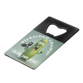 ピックルおもしろいボールチャンプ/クレジットカードボトルオープナー クレジットカード栓抜き (正面アングル)