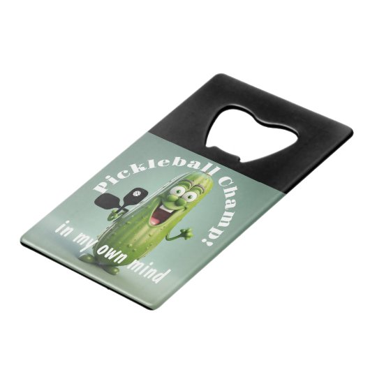 ピックルおもしろいボールチャンプ/クレジットカードボトルオープナー クレジットカード栓抜き (正面アングル)