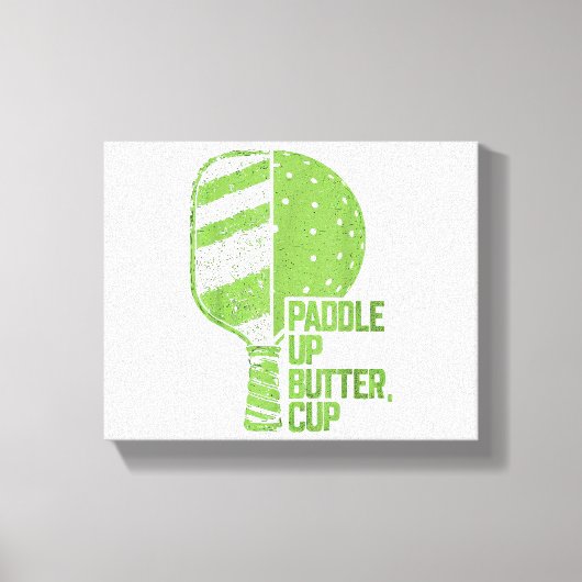 ピックルおもしろいボールパドルアップバターカップ キャンバスプリント (正面)