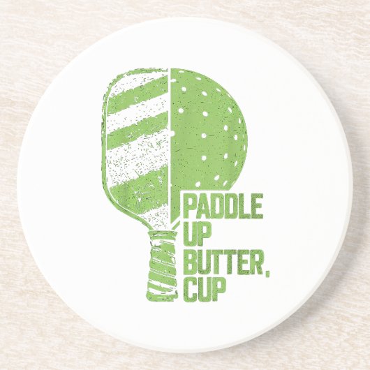 ピックルおもしろいボールパドルアップバターカップ コースター (正面)