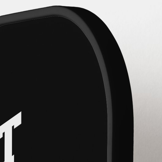 ピックルおもしろいボールライフ引用文ブラック&ホワイトタイプ ピックルボールラケット (左詳細)