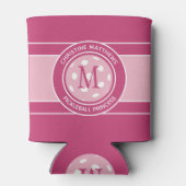 ピックルおもしろいボール引用文名前をカスタムするイニシャルピンク 缶クーラー (裏面)