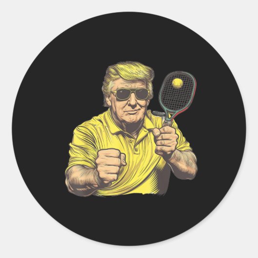 ピックルおもしろいボール愛好家グラフィックスPickleボールメンズ ラウンドシール (正面)