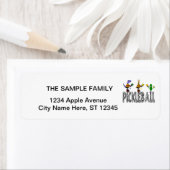 ピックルおもしろいボール選手の動物アニメ ラベル (インサイチュ)