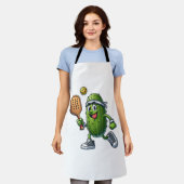 ピックルおもしろいボール選手パドルボール愛好家 エプロン (着用した状態)