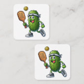 ピックルおもしろいボール選手パドルボール愛好家 スクエア名刺 (正面/裏面)