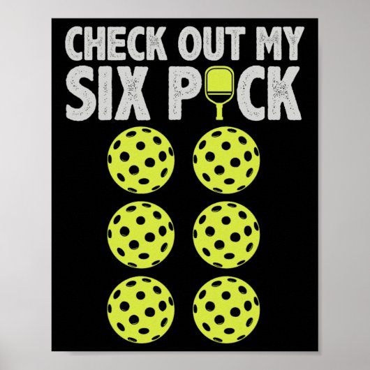 ピックルおもしろいボール選手メンズPaddleball Check My Si ポスター (正面)