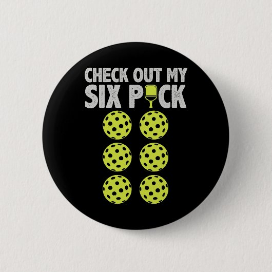 ピックルおもしろいボール選手メンズPaddleball Check My Si 缶バッジ (正面)