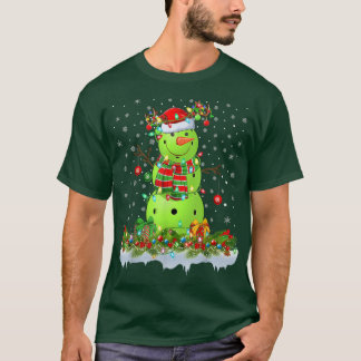 ピックルおもしろいボール雪だるまクリスマスライトピックボールCh Tシャツ