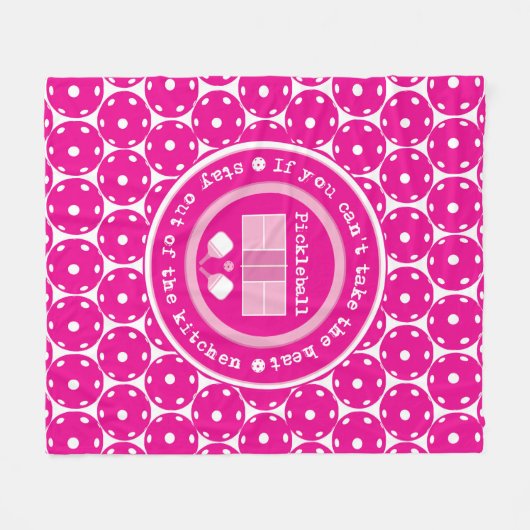 ピックルもしボール:熱を取ることができない/鮮やかなピンク フリースブランケット (正面(横))