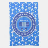 ピックルもしボール：熱/青を取ることはでき淡い色のない キッチンタオル (縦)