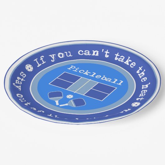 ピックルもしボール：熱/青を取ることはでき淡い色のない ペーパープレート (アングル)