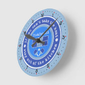 ピックルもしボール:熱/青を取ることはでき淡い色のない ラウンド壁時計 (傾斜)