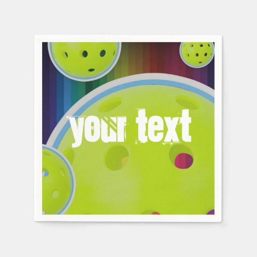 ピックルカスタマイズボールのパーソナライズおもしろい スタンダードカクテルナプキン (正面)