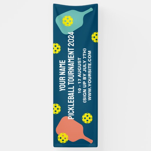 ピックルカスタムボール大会の屋外フェンスのバナー 横断幕 (縦)
