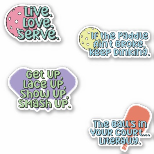 ピックルカラフルボールプレーヤーMulitcolorステッカーパック シール (正面)