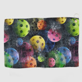 ピックルカラフルボール型汗タオル ゴルフタオル (横)