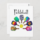 ピックルクールボールパドルスポーツレインボー ポストカード (正面/裏面)