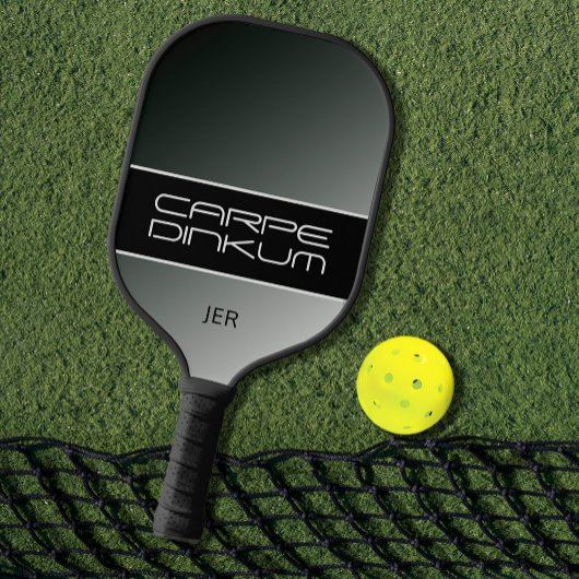 ピックルクールボールDink Punグラデーションイニシャルブラック ピックルボールラケット