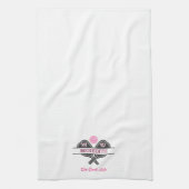 ピックルスタイリッシュボールgalパドルモノグラム名 キッチンタオル (縦)