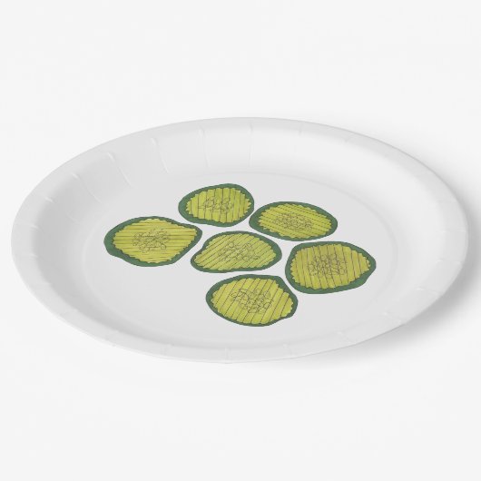 ピックルチップスグリーンコーシェードリルpickleチップデザイン ペーパープレート (アングル)