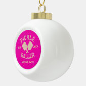 ピックルバレルピックレボールカレディテタイポグラフィ セラミックボールオーナメント (右)