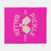 ピックルバレルピックレボールカレディテタイポグラフィ フリースブランケット (正面(横))