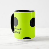 ピックルパーソナライズされたボおもしろいールコーチイエローボール マグカップ (正面左)