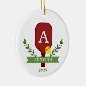 ピックルパーソナライズされたボールのクリスマスオーナメント セラミックオーナメント (右)