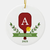 ピックルパーソナライズされたボールのクリスマスオーナメント セラミックオーナメント (正面)