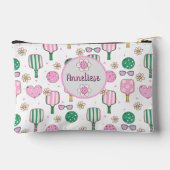 ピックルパーソナライズされたボールの水色 アクセサリーポーチ (裏面)