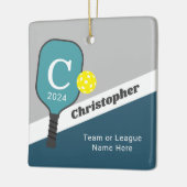 ピックルパーソナライズされたボールオーナメント セラミックオーナメント (左)