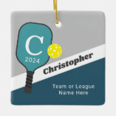 ピックルパーソナライズされたボールオーナメント セラミックオーナメント (正面)