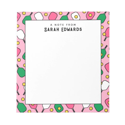 ピックルパーソナライズされたボールギフトアイディア ノートパッド (正面)