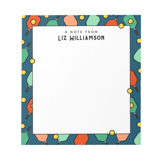 ピックルパーソナライズされたボールギフトアイディア ノートパッド (正面)