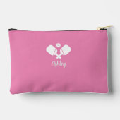 ピックルパーソナライズされたボールギフト名前をカスタムする文字ピンク アクセサリーポーチ (裏面)