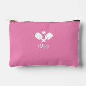 ピックルパーソナライズされたボールギフト名前をカスタムする文字ピンク アクセサリーポーチ (正面)