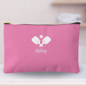 ピックルパーソナライズされたボールギフト名前をカスタムする文字ピンク アクセサリーポーチ