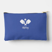 ピックルパーソナライズされたボールギフト名前をカスタムする文字ブルー アクセサリーポーチ (裏面)