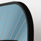 ピックルパーソナライズされたボールシールド金属背景 ピックルボールラケット (左詳細)