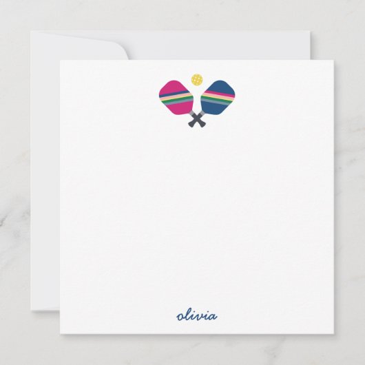 ピックルパーソナライズされたボールスクリプト名ブルーノートカード ノートカード (正面)