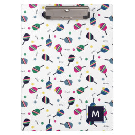 ピックルパーソナライズされたボールモノグラムブルーグリーンピンク クリップボード