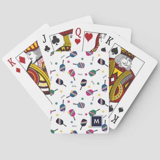 ピックルパーソナライズされたボールモノグラムブルーグリーンピンク トランプ (裏面)