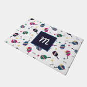 ピックルパーソナライズされたボールモノグラムブルーグリーンピンク ドアマット (アングル)