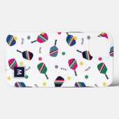 ピックルパーソナライズされたボールモノグラムブルーグリーンピンク Case-Mate iPhoneケース (裏面 (横))