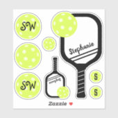 ピックルパーソナライズされたボール名ステッカーセット シール (シート)