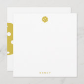 ピックルパーソナライズされたボール名マスタードイエロー ノートカード (正面/裏面)