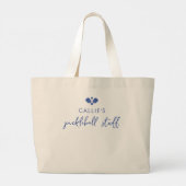 ピックルパーソナライズされたボール選手の名前カスタム ラージトートバッグ (裏面)