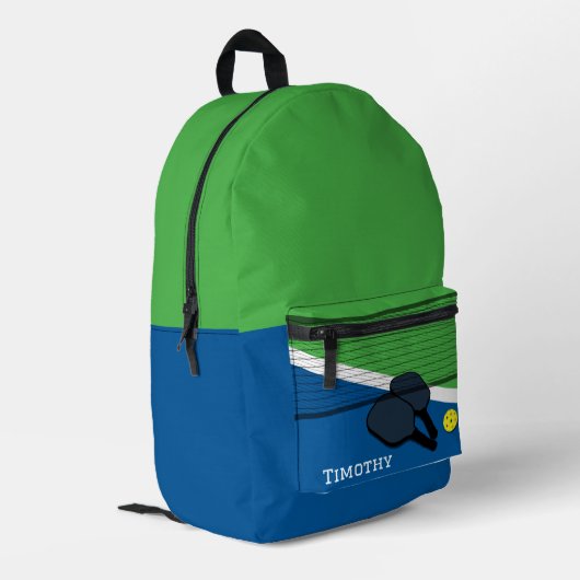 ピックルパーソナライズされたボール プリントバックパック (裏面左端)